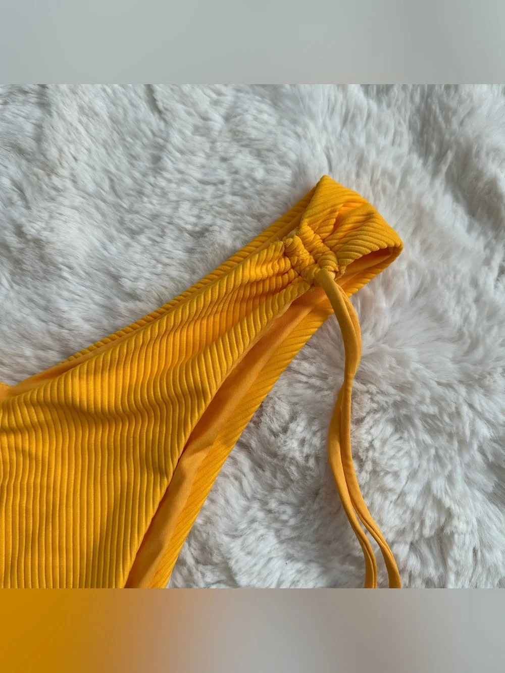 Frankie’s Bikinis Ruby Yellow Ribbed Bikini Bottoms in Squeeze/Mustard Yellow